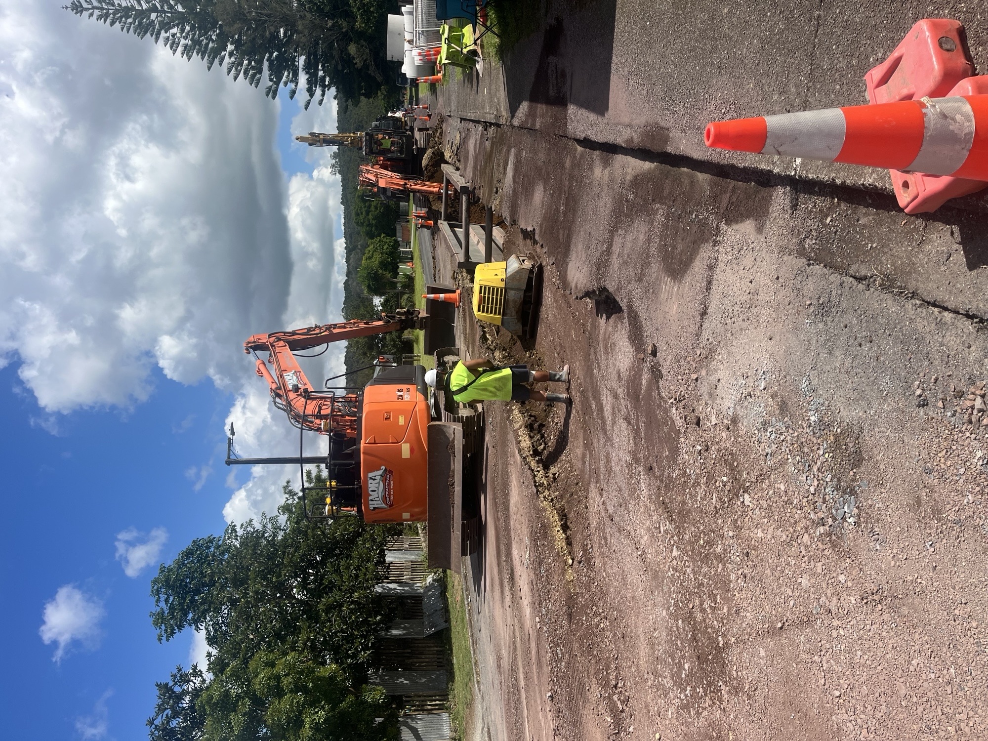 road after pipe installed beneath