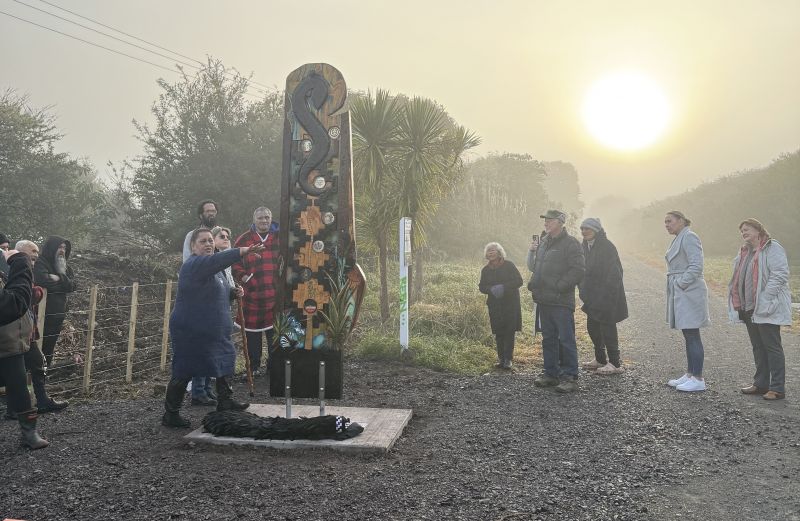 Pou whenua blessing held in Moerewa