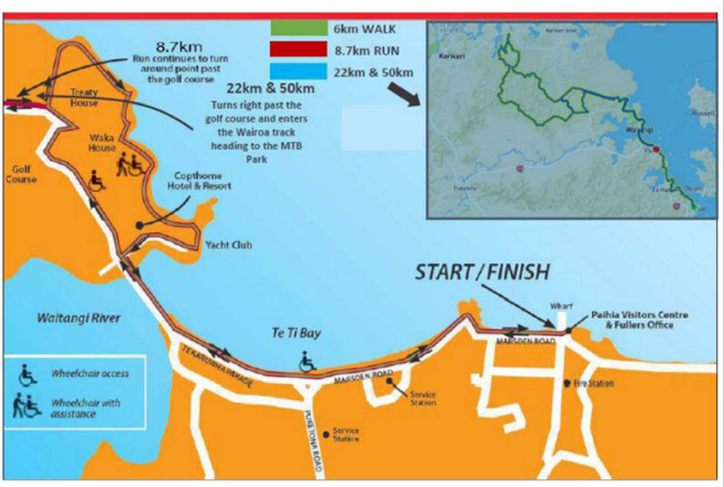 A map showing the festival running course