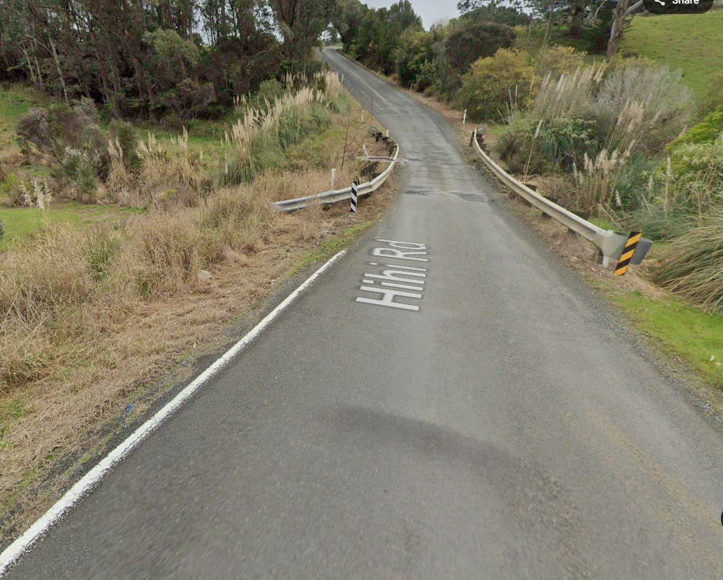 map showing location of bridge on Hihi Road for repair