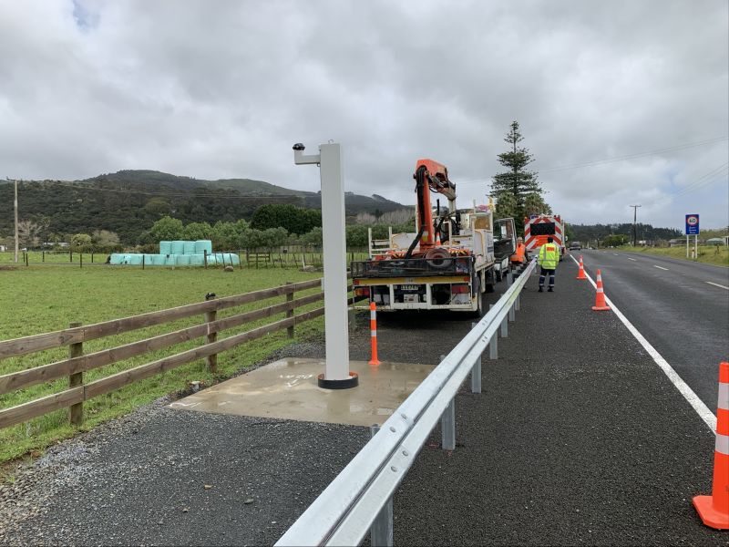 Kaitāia–Awaroa Rd average speed camera equipment installed 