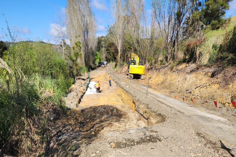 A range of slip repair works, like this one on Paranui Rd, are currently underway across the Far North.