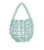 Green blue kete / basket